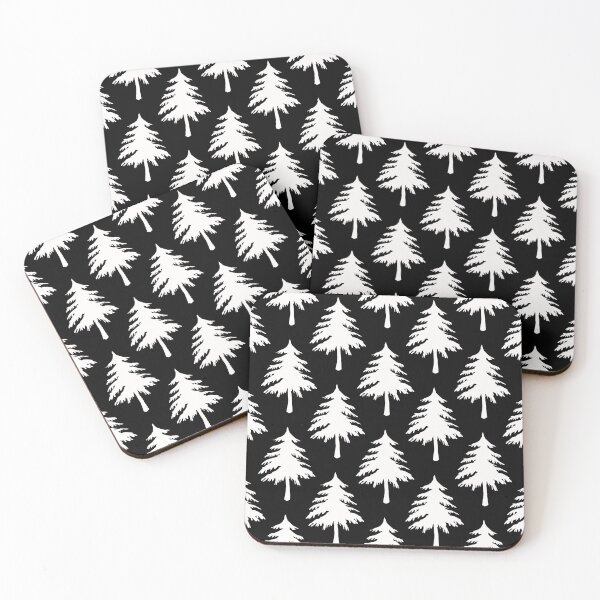 Item preview, Black White Pinecone Tree Shape Pattern designed and sold by PatternTitan.