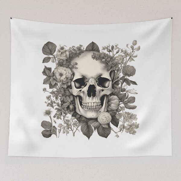 Item preview, Bones and Botany : Skull , Flowers , Nature  designed and sold by Pterodak.