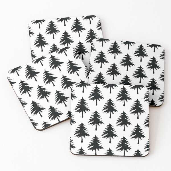 Item preview, Black White Pinecone Tree Shape Pattern designed and sold by PatternTitan.
