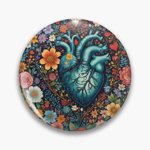 Item preview, Floral Anatomic Heart designed and sold by ZenOfAIarts.