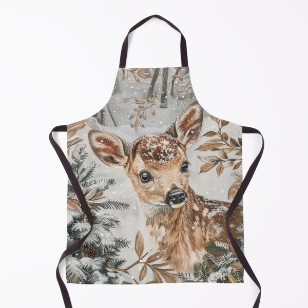 Item preview, Young deer in the snowy forest painting designed and sold by MargaretWiktor.
