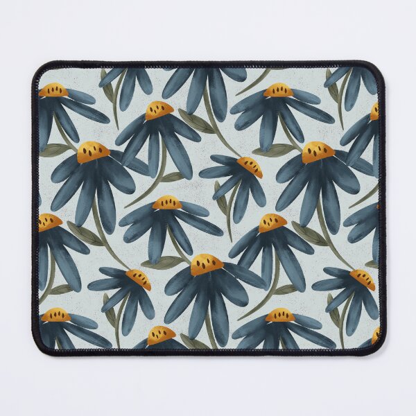 Item preview, Blue painterly coneflowers on a light blue background designed and sold by JasmineGDesigns.