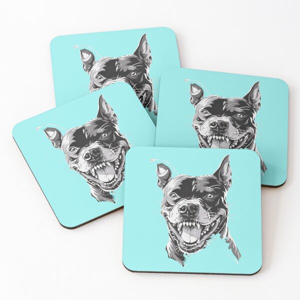 Item preview, Angry Bulldog's Head in Black and White  designed and sold by FabulDeco2022.