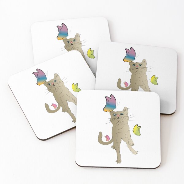 Item preview, Jumping kitty cat and butterflies - by Karen Little of Littleviews / Sketchviews designed and sold by Littleviews.