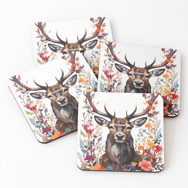Item preview, Graceful Majesty: A Stag Amidst Blossoms designed and sold by FocusedArt.