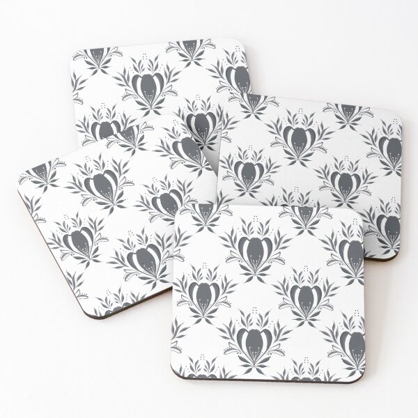 Item preview, Grey Ornamental Floral Design On White designed and sold by JaselviiStudio.