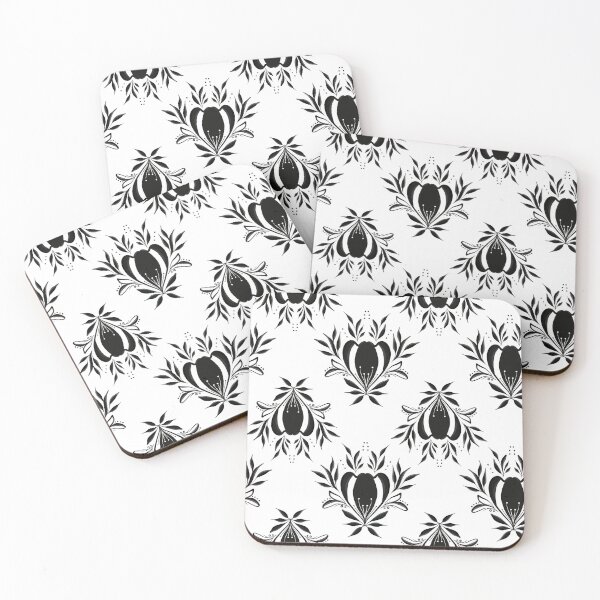 Item preview, Black Ornamental Floral Design On White designed and sold by JaselviiStudio.