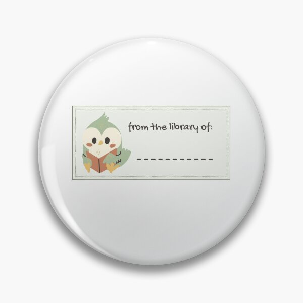 Item preview, from the library of green owl book tag designed and sold by WriteOnThyme.