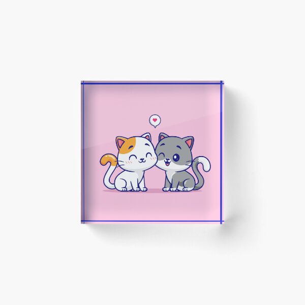 Item preview, Cute Cat Couple Playing Cartoon Vector Icon Illustration designed and sold by hjian8219.