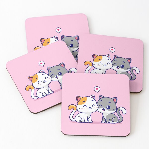 Item preview, Cute Cat Couple Playing Cartoon Vector Icon Illustration designed and sold by hjian8219.