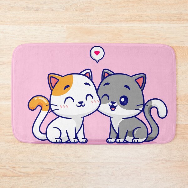 Item preview, Cute Cat Couple Playing Cartoon Vector Icon Illustration designed and sold by hjian8219.