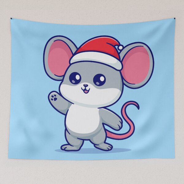 Item preview, Cute Mouse Wearing Beanie Hat Winter Cartoon Vector Icon Illustration designed and sold by hjian8219.