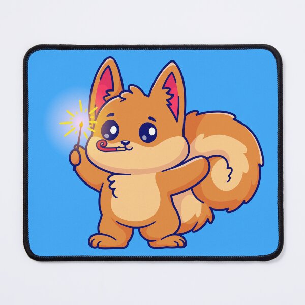 Item preview, Cute Squirrel Playing with Fireworks Cartoon Vector Icon Illustration designed and sold by hjian8219.