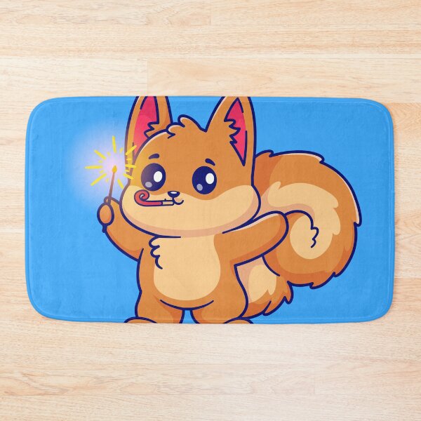 Item preview, Cute Squirrel Playing with Fireworks Cartoon Vector Icon Illustration designed and sold by hjian8219.