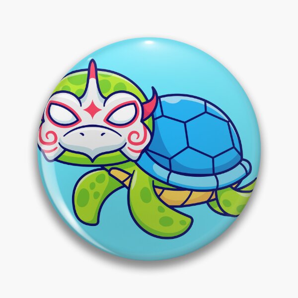 Item preview,  Cute Turtle with Kitsune Mask Cartoon Vector Icon Illustration designed and sold by hjian8219.