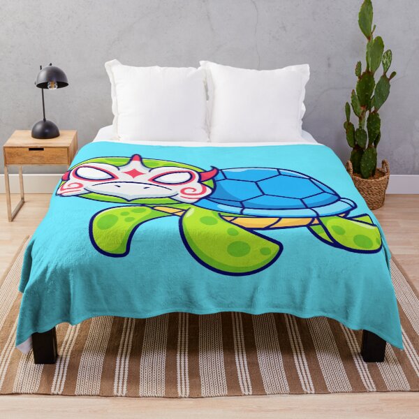 Item preview,  Cute Turtle with Kitsune Mask Cartoon Vector Icon Illustration designed and sold by hjian8219.