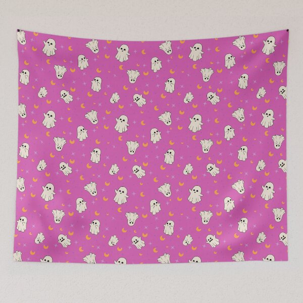 Item preview, Fuschia Hot Pink Ghost Pattern designed and sold by StayGolden-Dio.