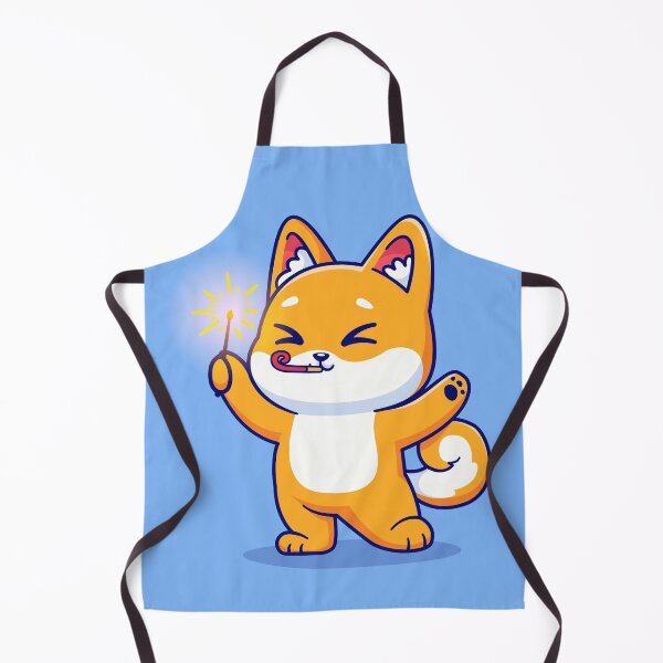 Item preview, Cute Shiba Inu Dog Playing with Fireworks Cartoon Vector Icon Illustration designed and sold by hjian8219.