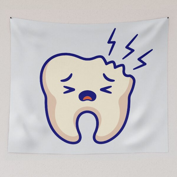 Item preview, Cute Broken Tooth Cartoon Vector Icon Illustration designed and sold by hjian8219.