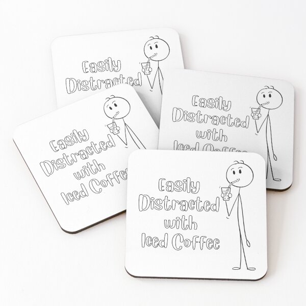 Item preview, Easily Distracted with Iced Coffee designed and sold by ScribbleLoft.