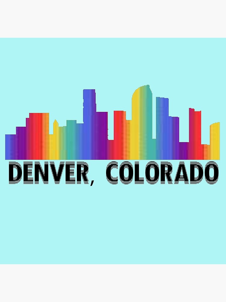 Denver skyline with rainbow «