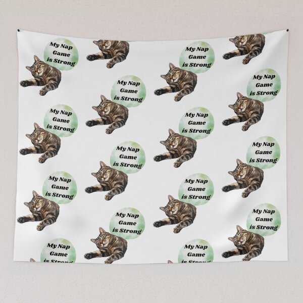 Item preview, "My Nap Game is Strong" Quote - Snarky Cat Nap Design designed and sold by zwrohn.
