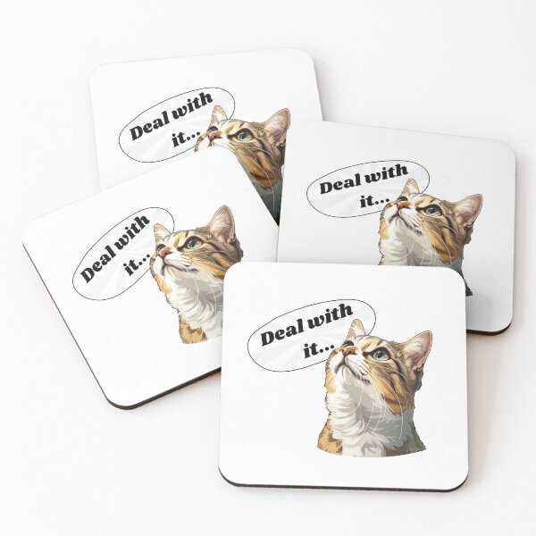 Item preview, "Deal With It..." - Snarky Cat Head Design designed and sold by zwrohn.