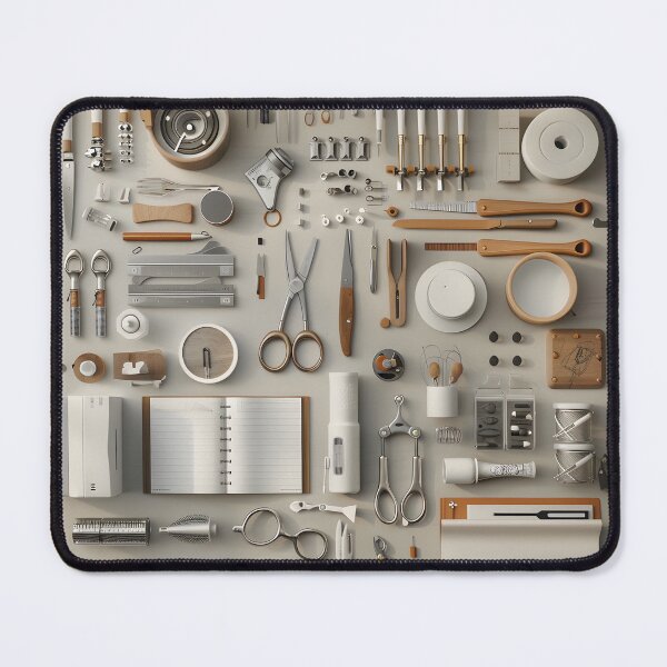 Item preview, A modern and sleek depiction of a workspace filled with tools and gadgets specifically designed for left-handers designed and sold by JsKpY.