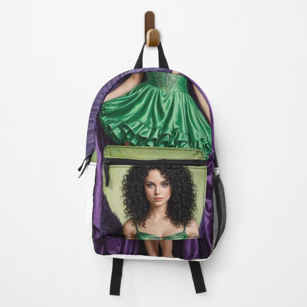 Item preview, Heterochromia Fairy with curly brown hair green dress purple wings designed and sold by aprilwebbartist.