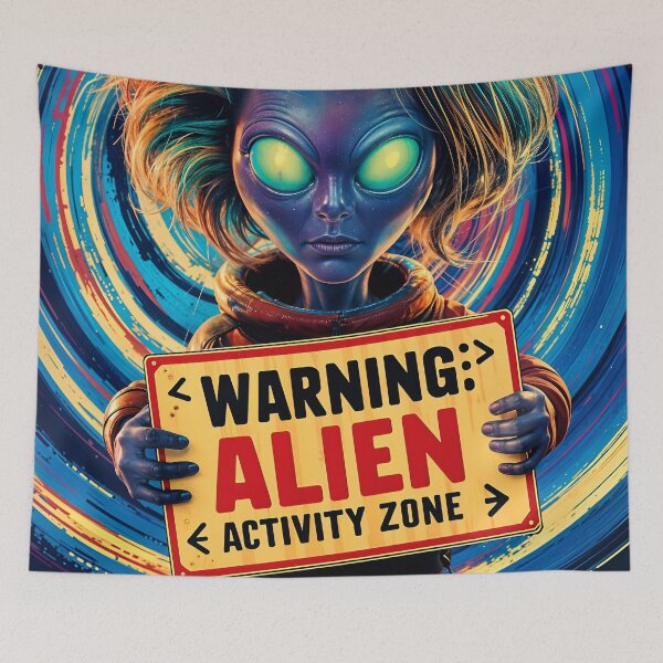 Item preview, A Crazy Alien Warning For An Alien Activity Zone designed and sold by TheArtOfPat.