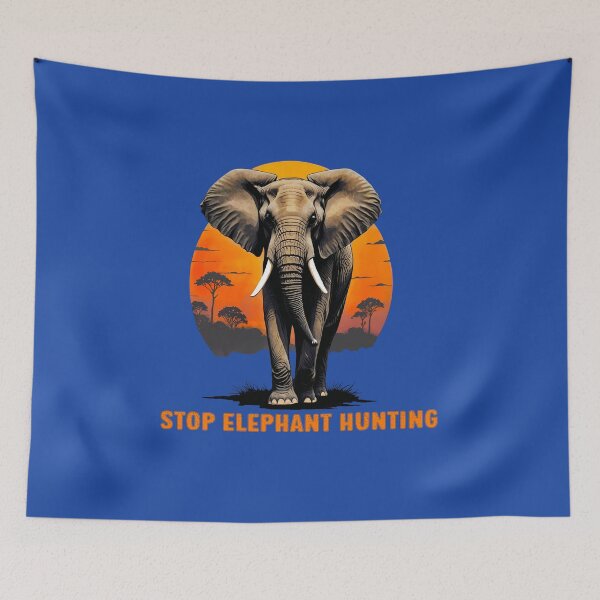 Item preview, Stop the Elephant Hunting designed and sold by ElenaHrubes.