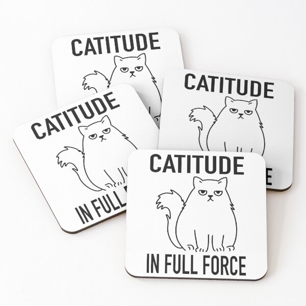Item preview, Catitude In Full Force, Funny Grumpy Cat Design designed and sold by ChuckleApparel.
