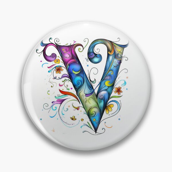 Item preview, Whimsical Monogram Letter V designed and sold by Boddicca.