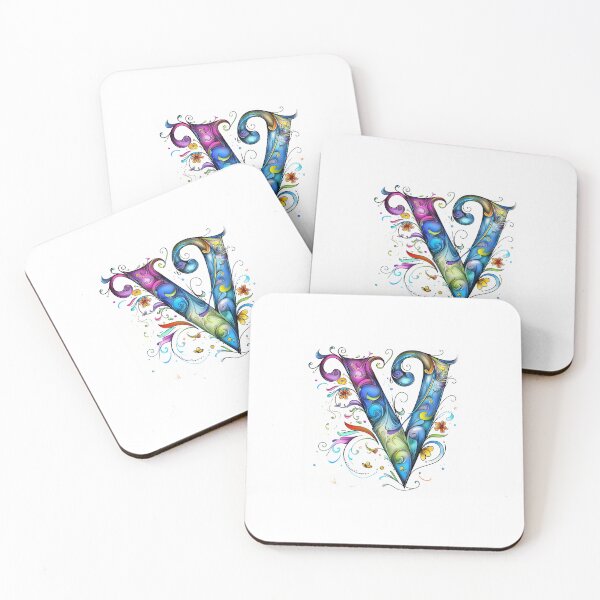 Item preview, Whimsical Monogram Letter V designed and sold by Boddicca.