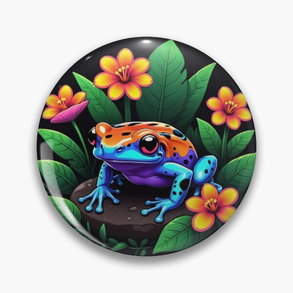 Item preview, Cute Poison Dart Frog Surrounded by Flowers designed and sold by RedStacks.