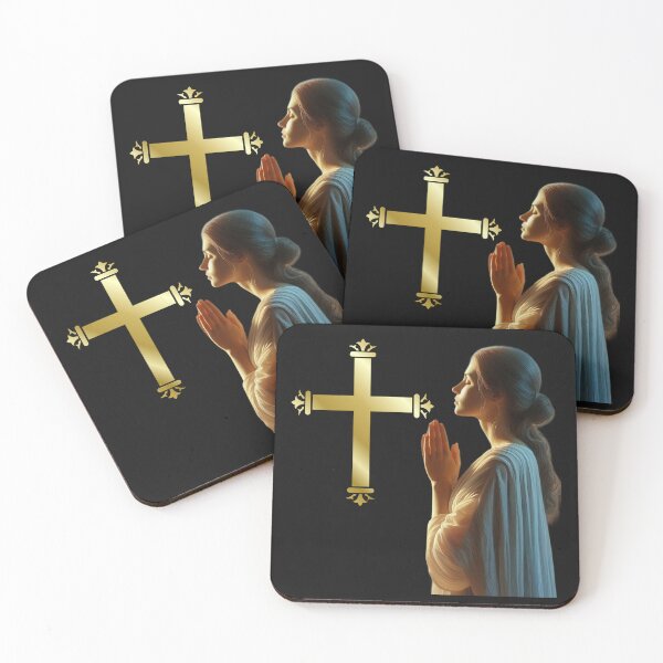 Item preview, Women praying and a cross designed and sold by MigWhimsy.