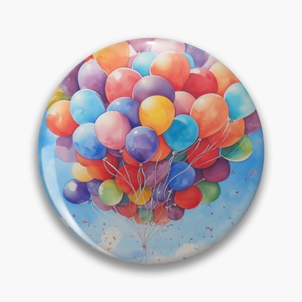 Item preview, A Grand Cloud of Colorful Balloons in the Sky - Watercolor designed and sold by DotLineColor.