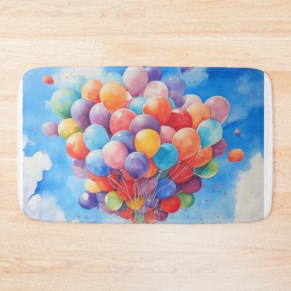 Item preview, A Grand Cloud of Colorful Balloons in the Sky - Watercolor designed and sold by DotLineColor.