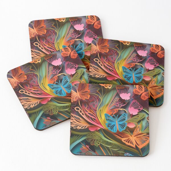 Item preview, Paper cut Colorful Butterflies digital art  designed and sold by PaintedPixels01.