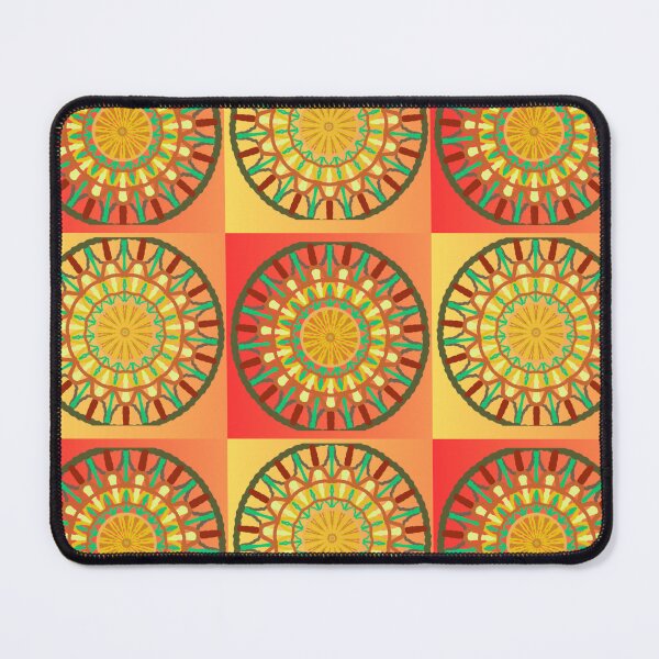 Item preview, alternating red and yellow squares containing kaleidoscopes designed and sold by jbb1955.