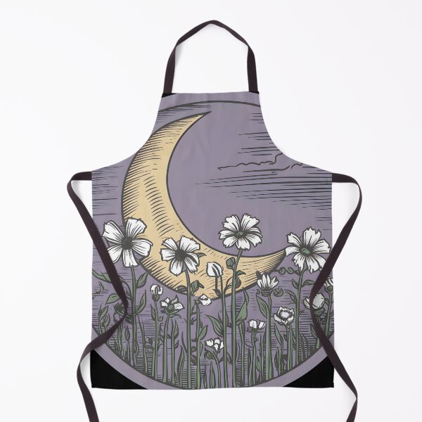 Item preview, Third of the Seven Nights. Moonlit Night, Meadow, Blooming Flowers against the Moon. Magical Print. designed and sold by Zenithara.