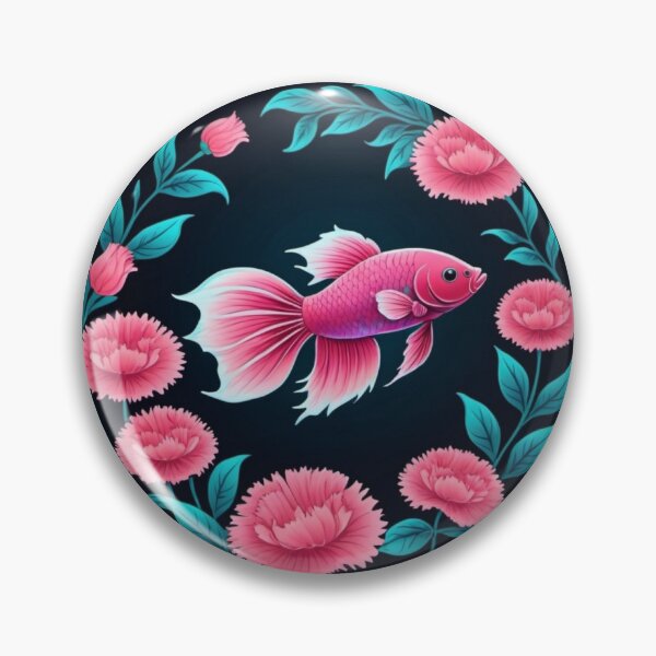 Item preview, Majestic Red Fish Surrounded by Flowers designed and sold by RedStacks.