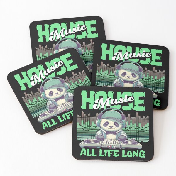 Item preview, HOUSE MUSIC  - Dj Panda Turntables (lime)  designed and sold by Discothreadz.