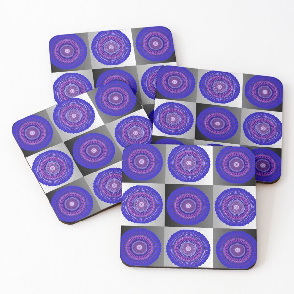 Item preview, Blue and purple kaleidoscopes on black and gray squares designed and sold by jbb1955.