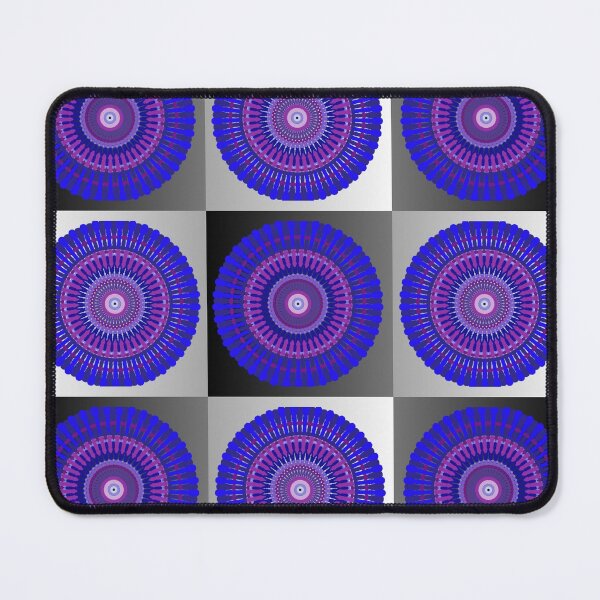 Item preview, Blue and purple kaleidoscopes on black and gray squares designed and sold by jbb1955.