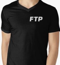 ALL OVER FUCK THE POPULATION FTP (ALL ENABLED) Men's V-Neck T-Shirt