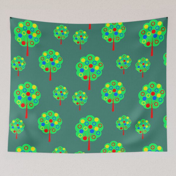 Item preview, Three stylized colored trees with fruits. Pattern designed and sold by ZorianArt.