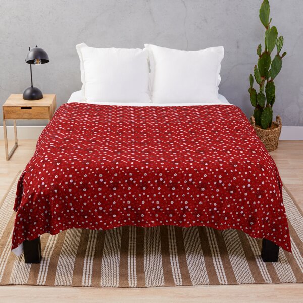 Cherry Blossom Season in Red and Pink Throw Blanket