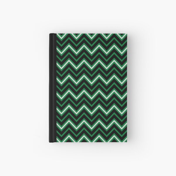 Chevrons - Green and Silver Hardcover Journal
