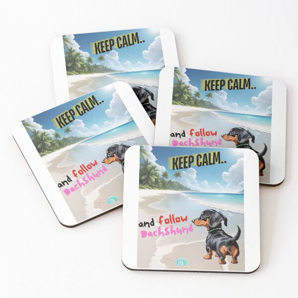 Item preview, Cute Dachshund for You to Follow and Keep Calm designed and sold by FreeStyleTrend.